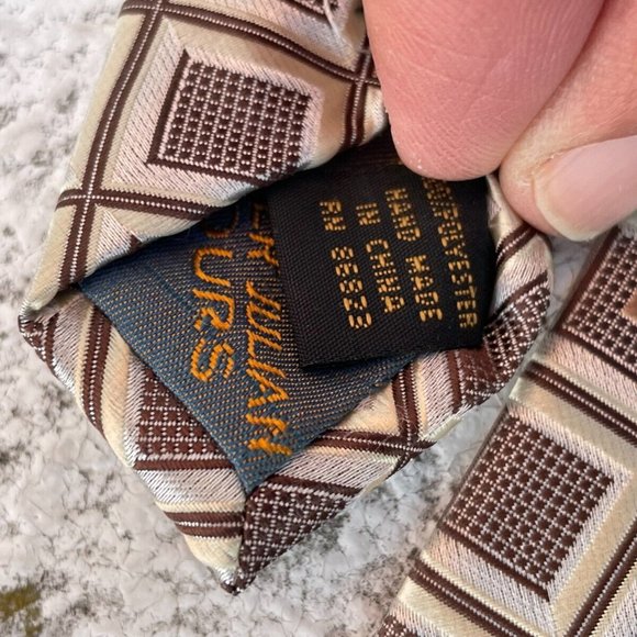 Alexander Julian Colours Men Tie Brown/Beige Tone Necktie Classic Tie - Picture 10 of 10